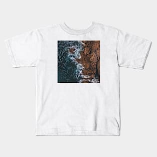 Blue Calm ocean waves from above Kids T-Shirt